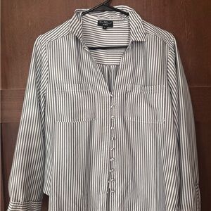 Velvet Heart Navy and White Striped Blouse